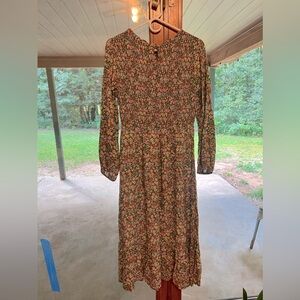 Midi, long sleeve floral dress